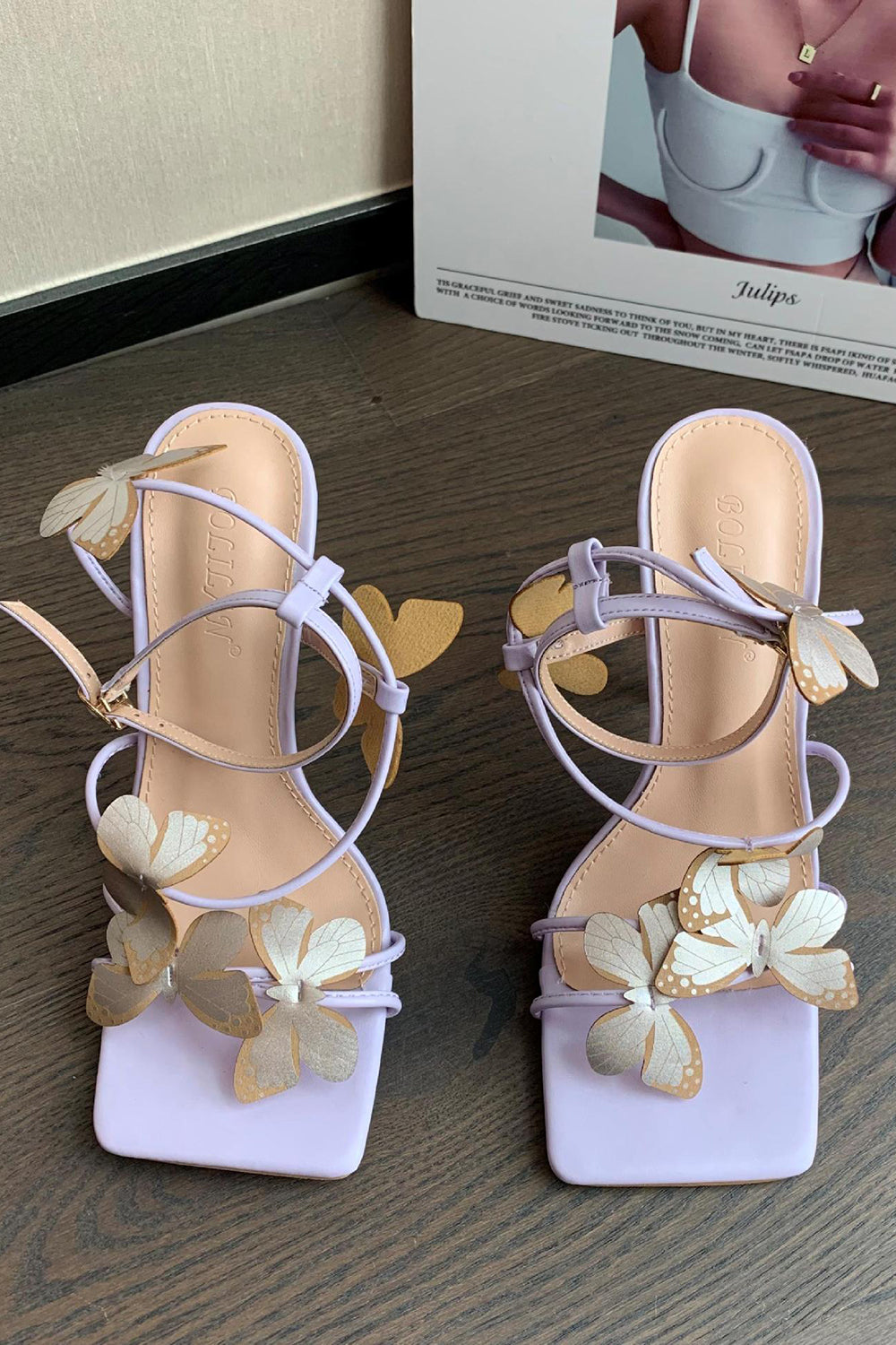 Butterfly Stiletto Heel with Cross Straps