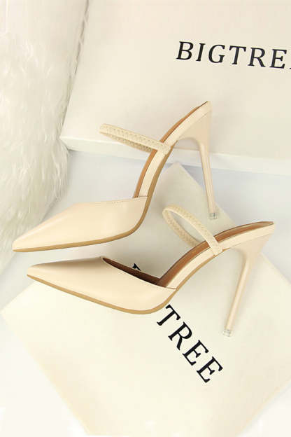 Pointy Stiletto Heels in Apricot