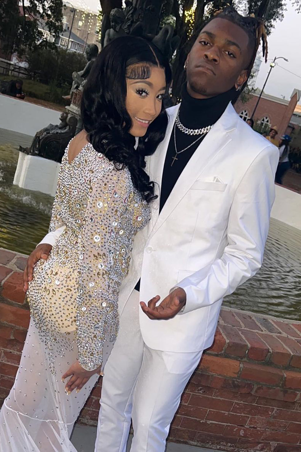 White Men's Prom Suits with Slim Fit Notched Lapel