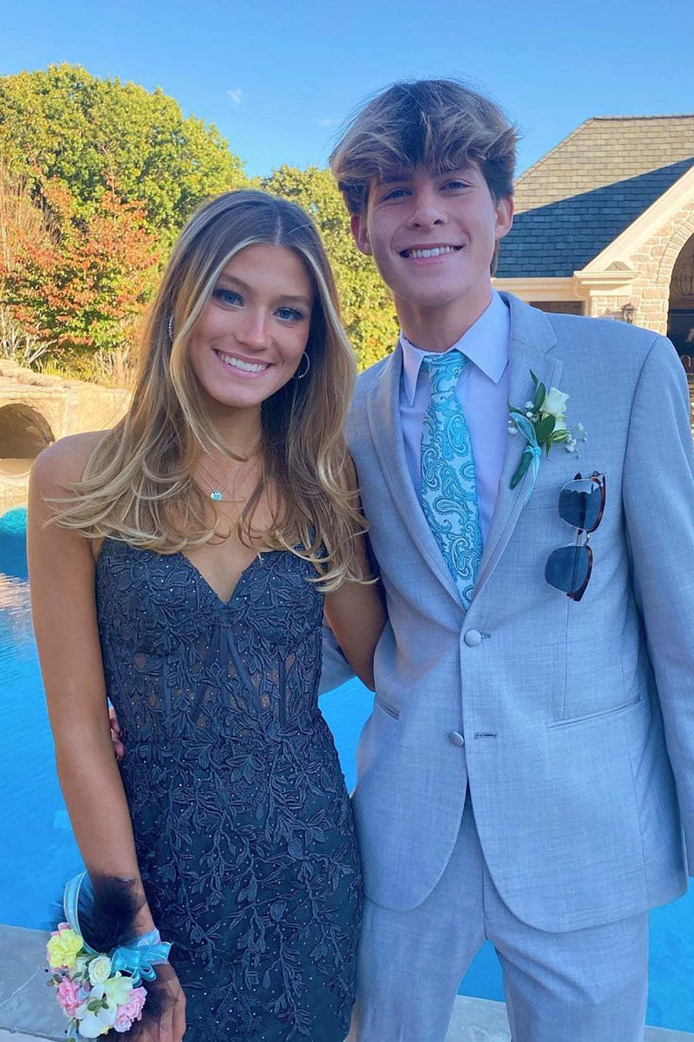 Sheath Sweetheart Light Purple Corset Cocktail Dress With Appliques