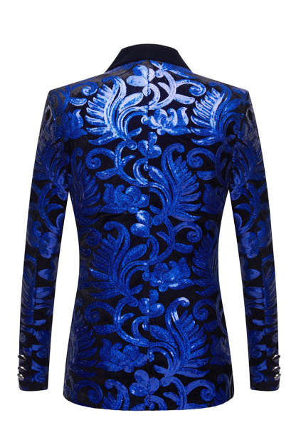 Men's 2-Piece Royal Blue Sequined Suit