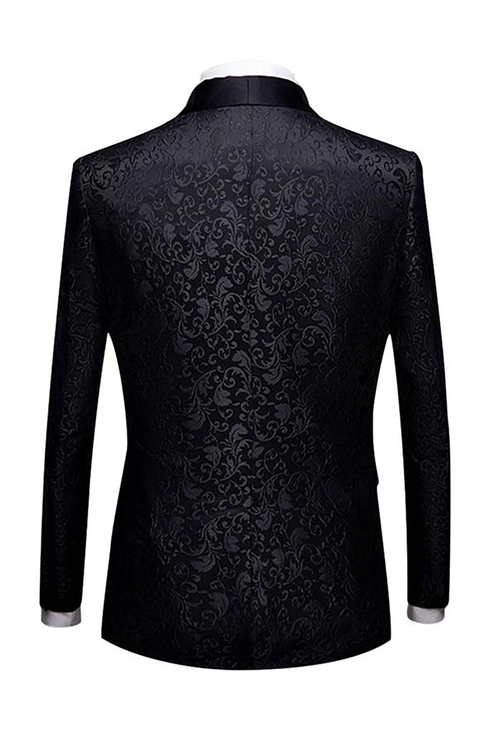 Men's 2-Piece Suits with Black Jacquard Shawl Lapel