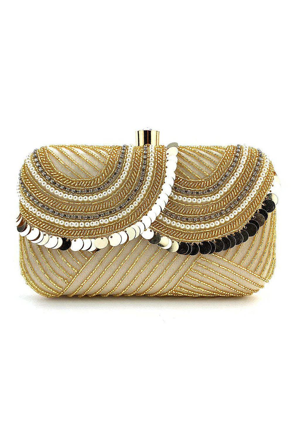 Mini Party Handbag in Black with Beads and Sequins