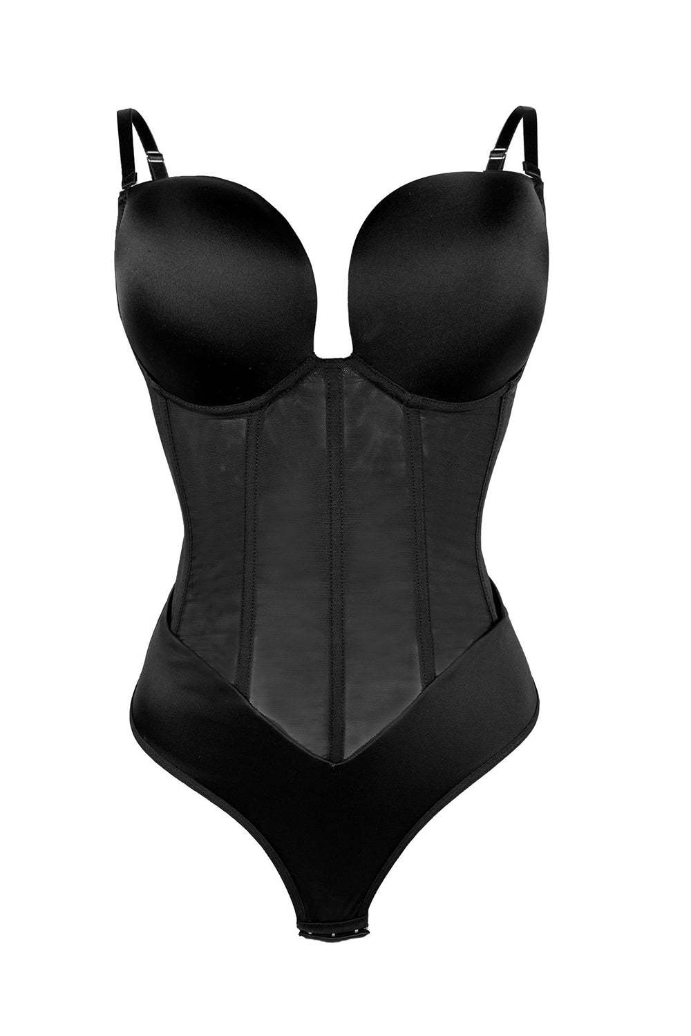 Slimming Black Corset Shapewear with Tummy Control and Butt Lift