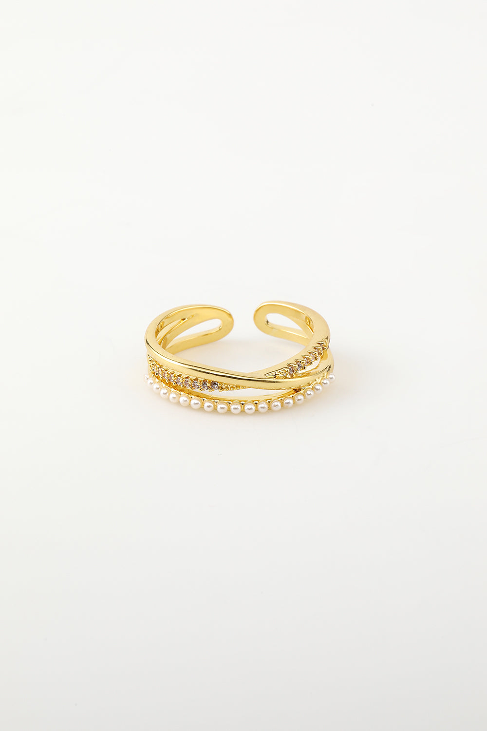 Pearl and Golden Zircon Ring