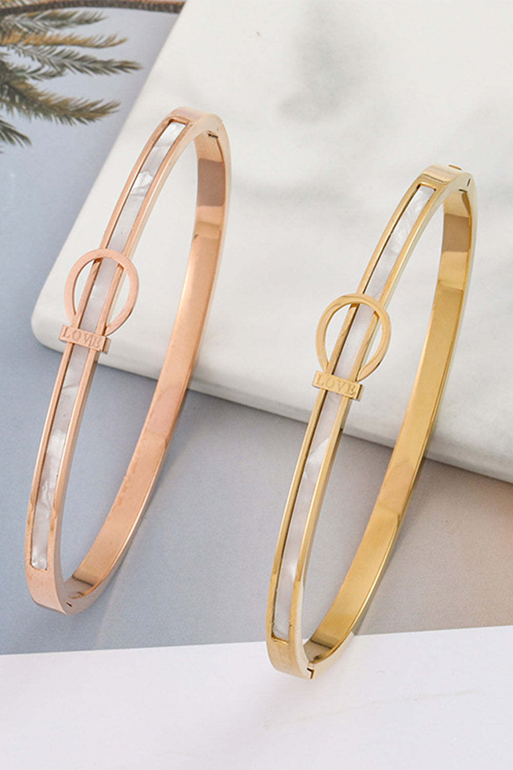 Gold Plated Bracelet with Titanium Steel Belt Buckle