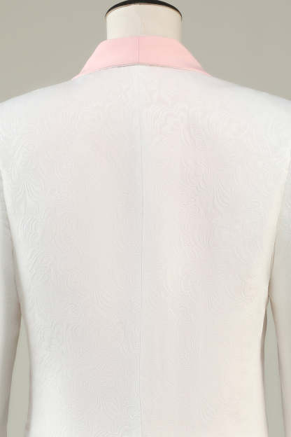 Slim Fit Men's Prom Suit in Light Pink with Shawl Lapel and Single Button