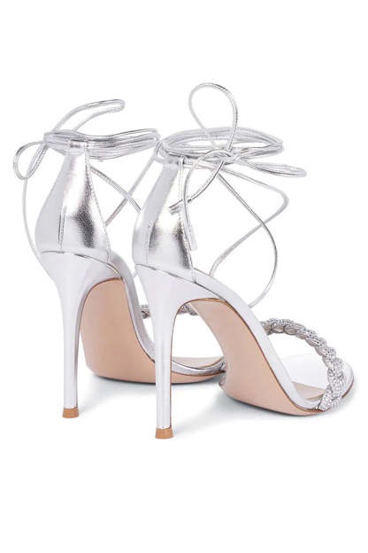 High Heels with Silver Lace-Up Detail