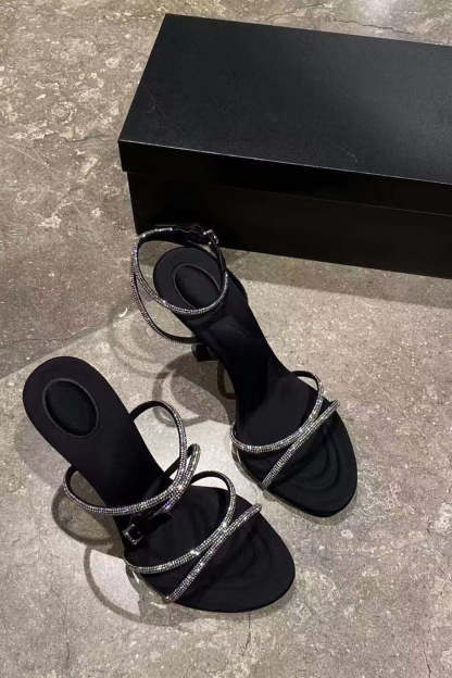 Sexy Stiletto High Heels with Rhinestone Cross Straps