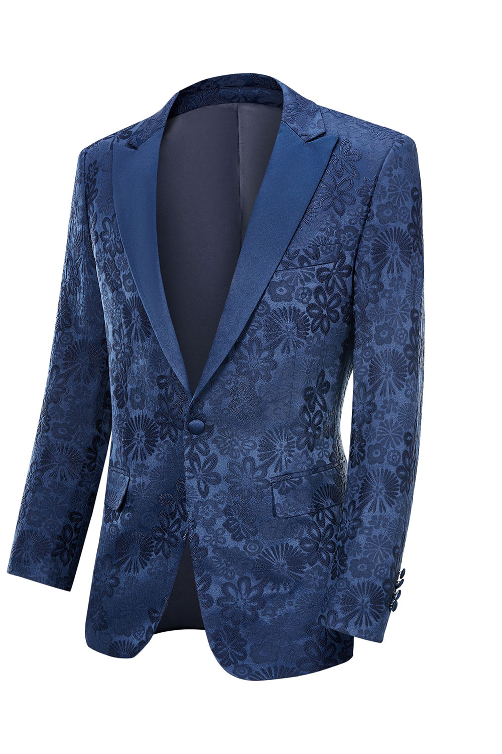 Black Jacquard 3-Piece Prom Suit with Peak Lapel for Men