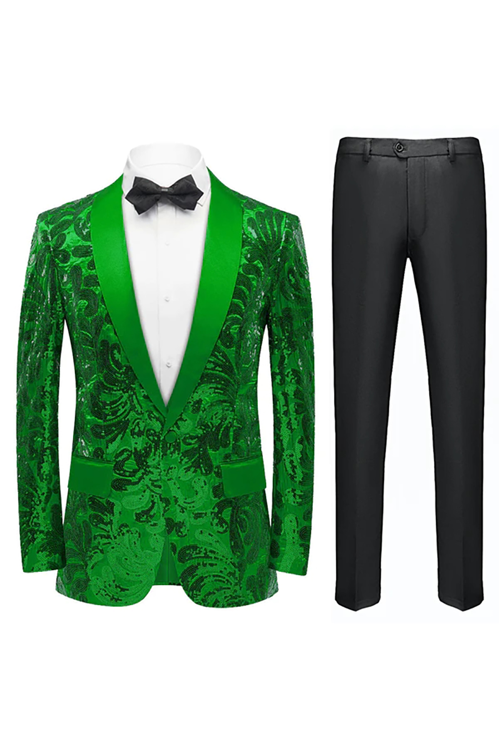 Men's Prom Suits with Red Glitter Sequins