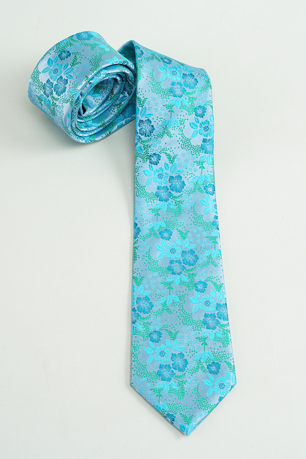 Formal Tie in Blue Jacquard Satin