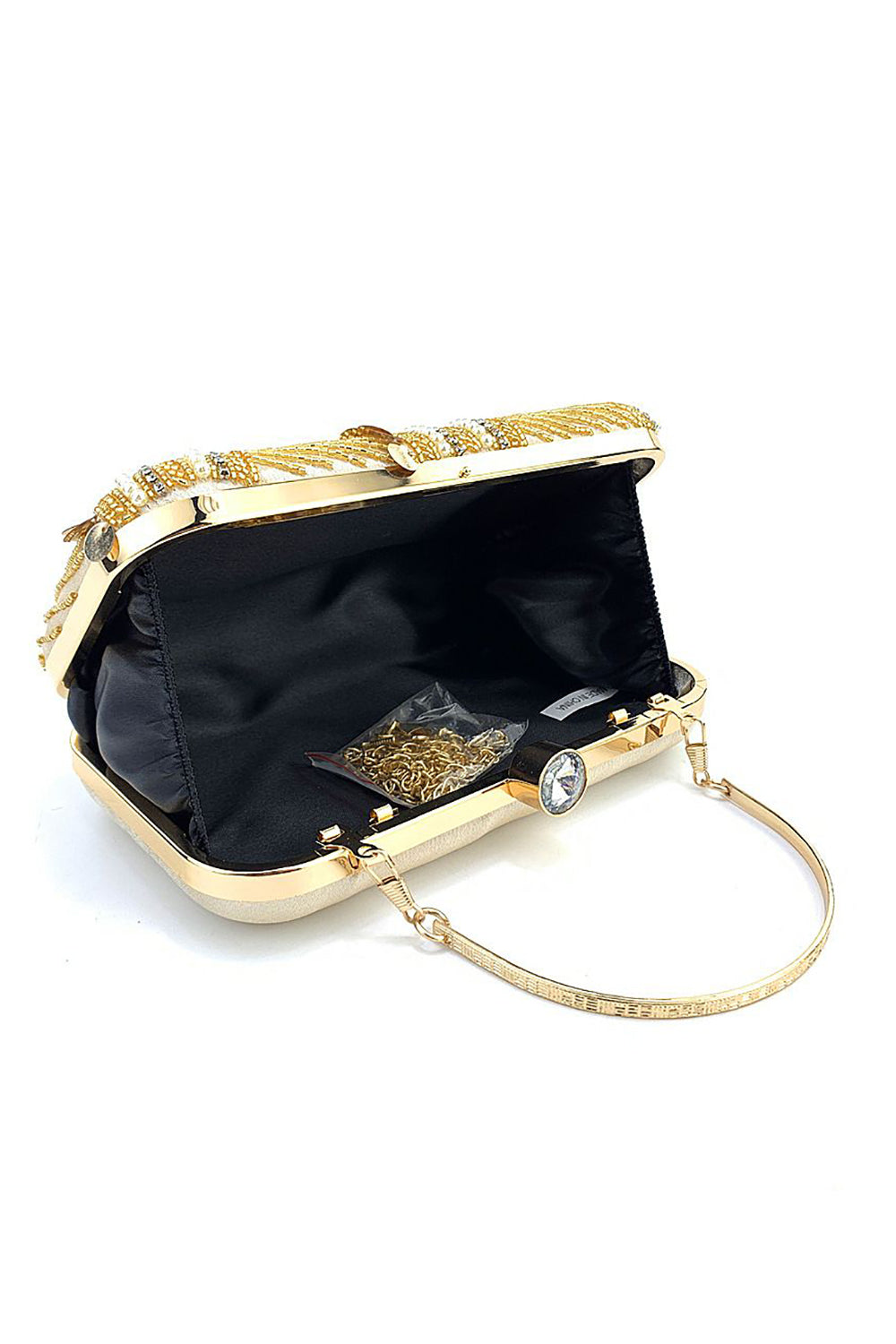 Mini Party Handbag in Black with Beads and Sequins
