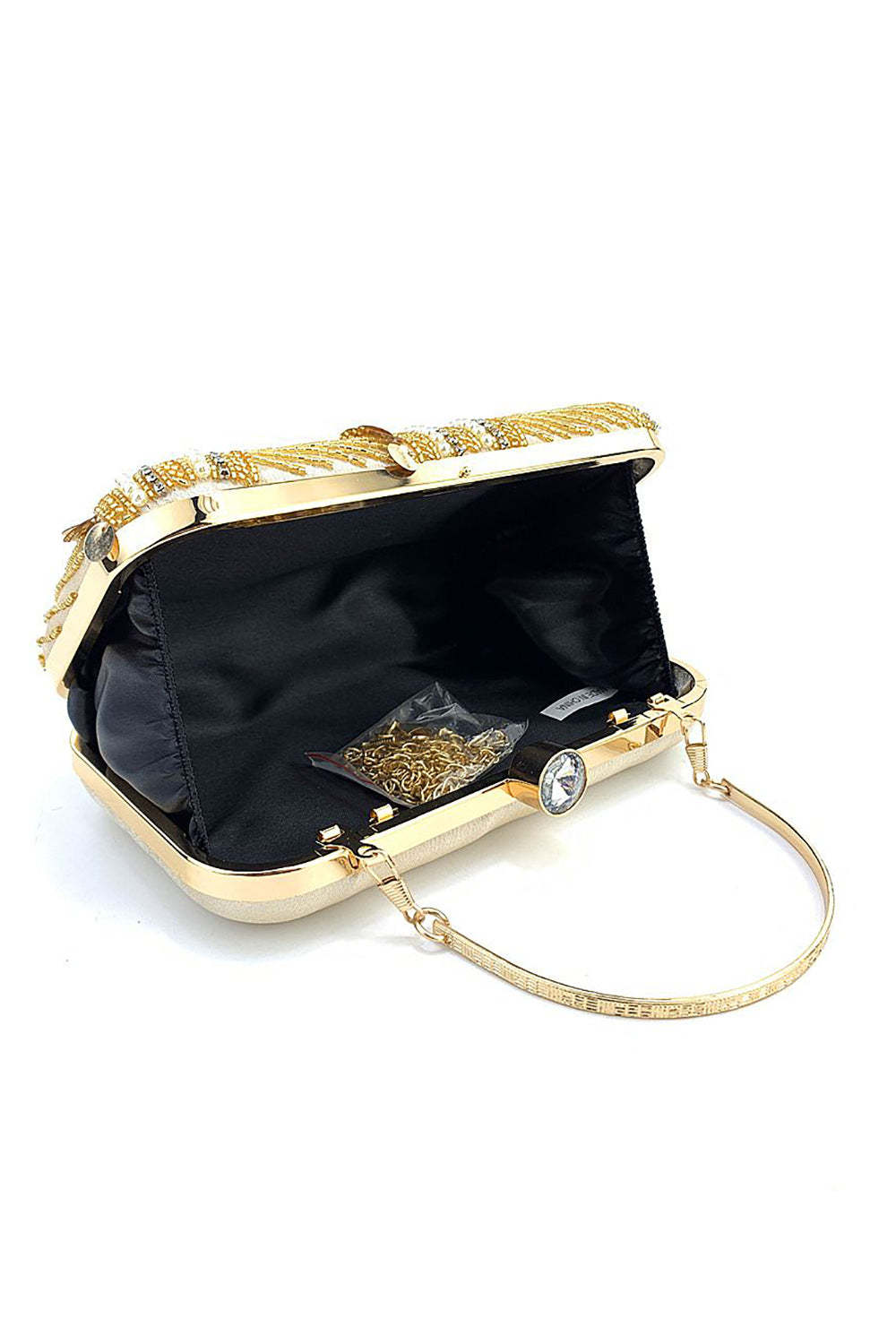 Mini Party Handbag in Black with Beads and Sequins