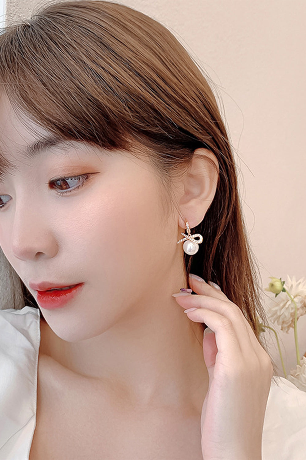 Earring with Pearl Beading