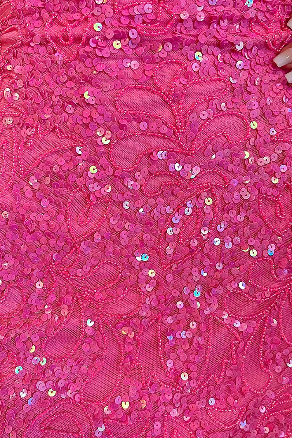 Sparkly Sheath Spaghetti Straps Pink Sequins Short Cocktail Dress