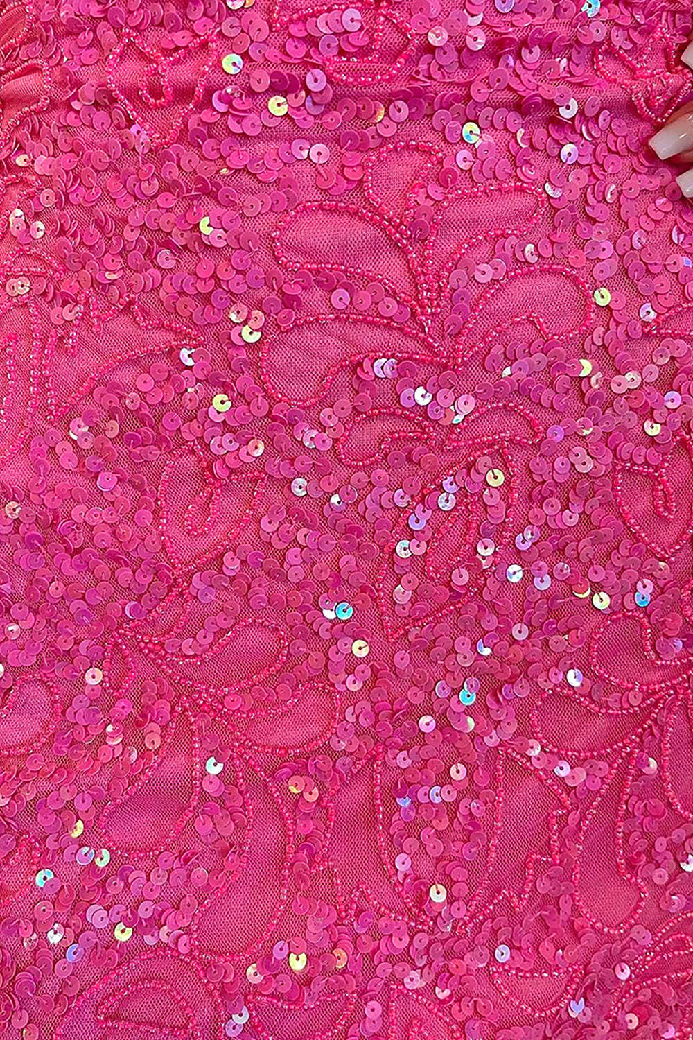 Sparkly Sheath Spaghetti Straps Pink Sequins Short Cocktail Dress