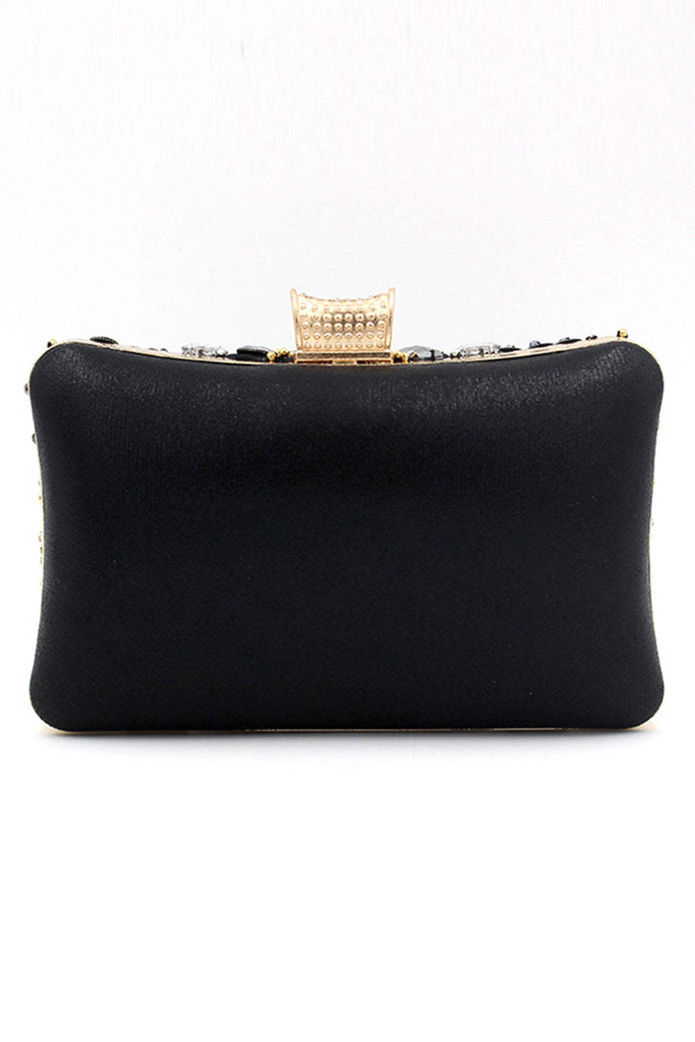 Evening Clutch with Black Beaded Shoulder Chain