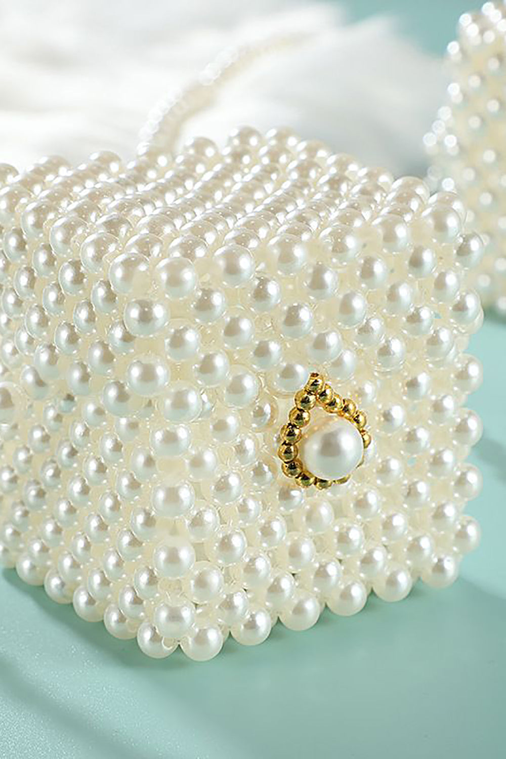 White Beaded Clutch for Evening Events
