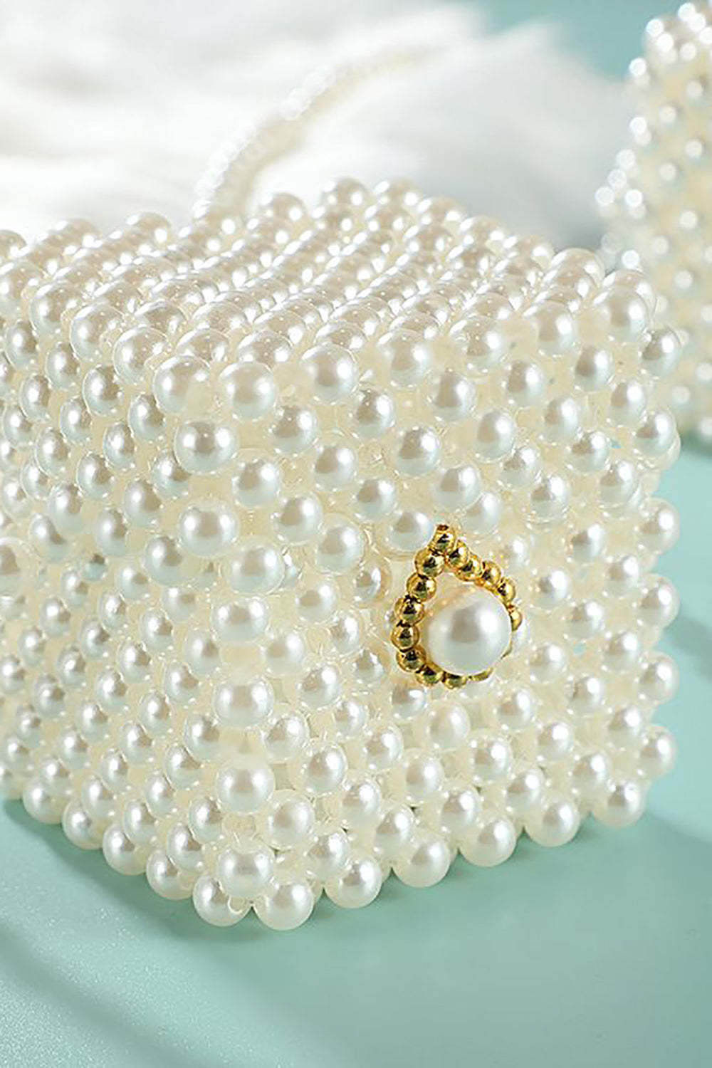 White Beaded Clutch for Evening Events