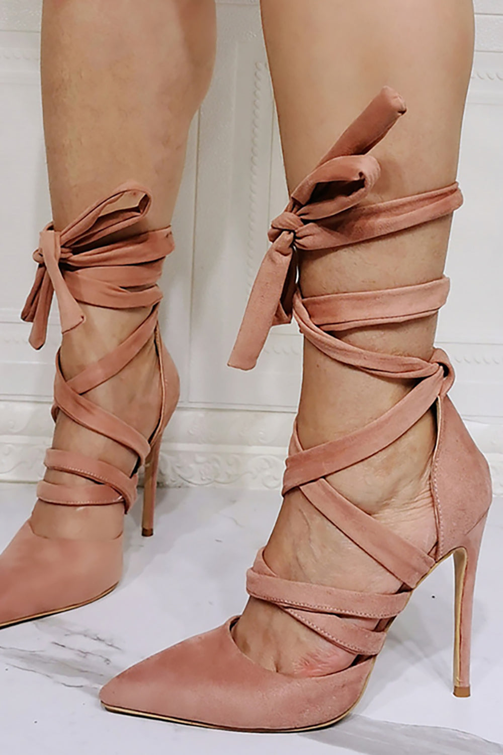Pointed Toe Stiletto Heels with Straps