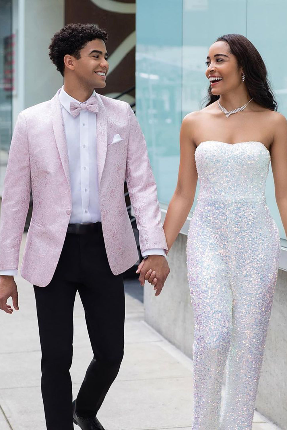 Men's Prom Suits with Light Pink Shawl Lapel in 2 Pieces