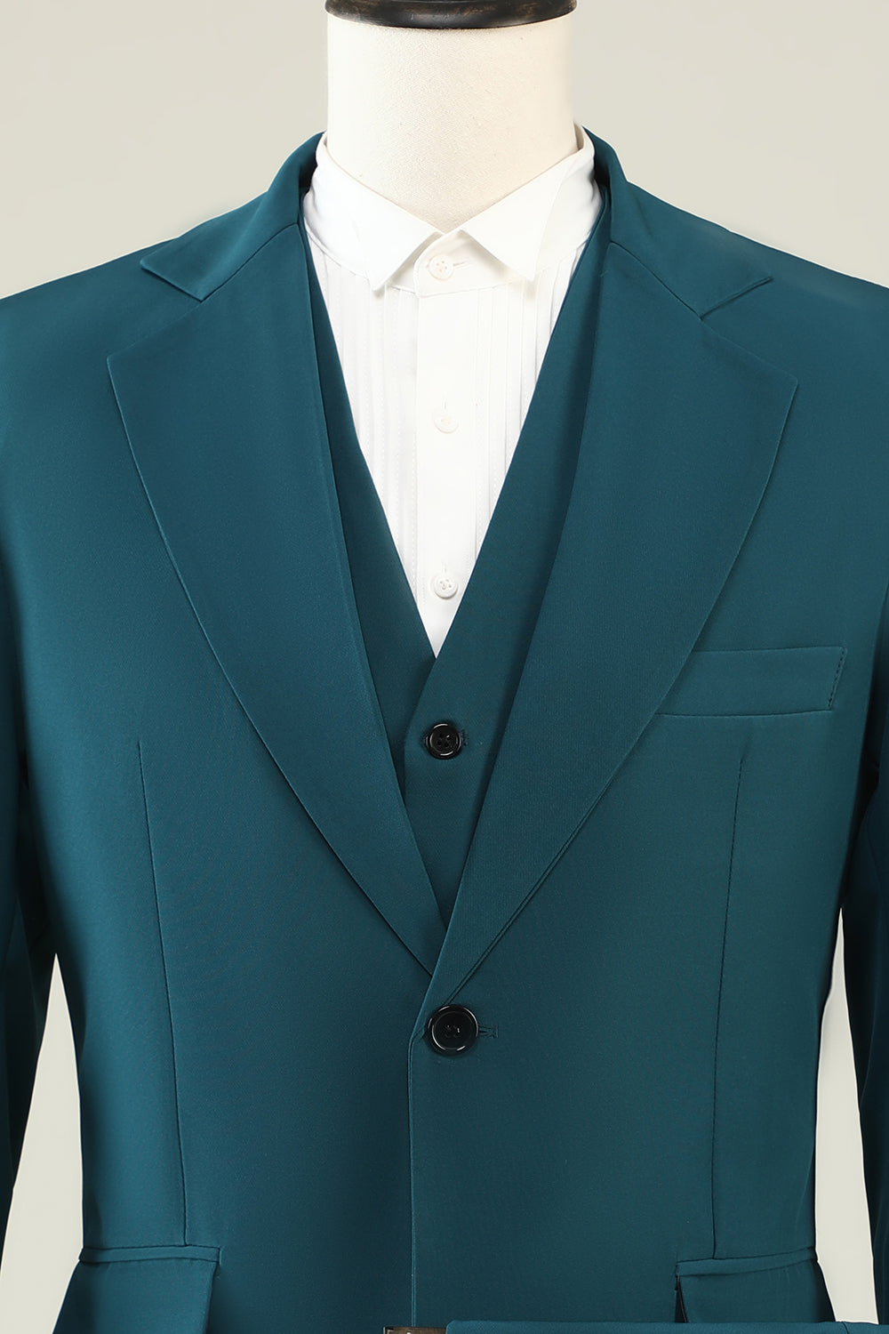 Men's Prom Suits with Dark Green Notched Lapel in 3 Pieces