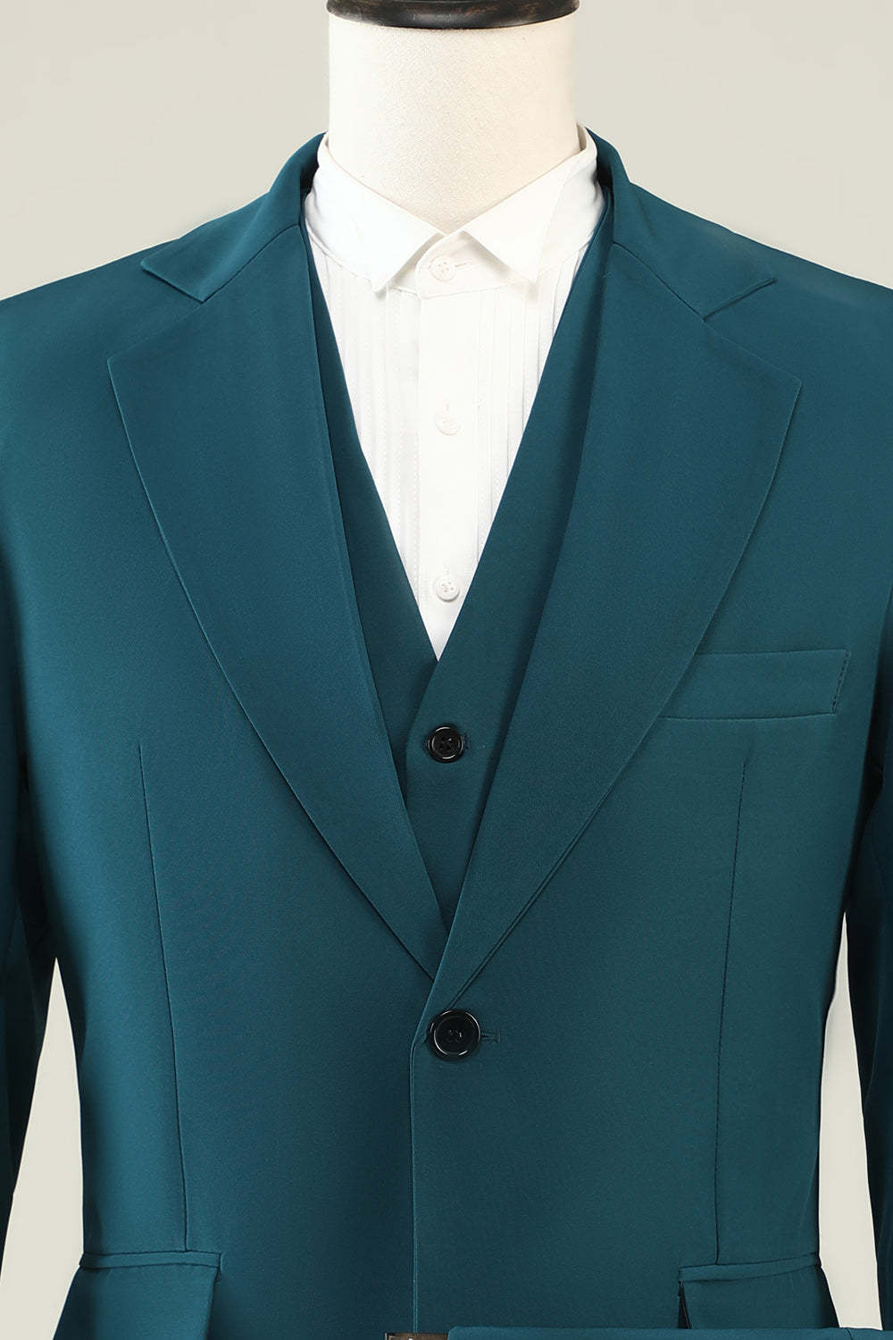 Men's Prom Suits with Dark Green Notched Lapel in 3 Pieces