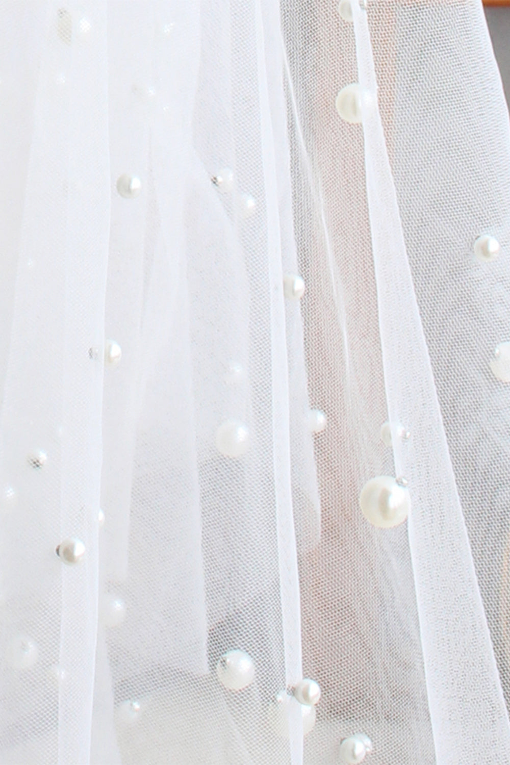 Bridal Pearl Veils for Weddings in Two Tiers