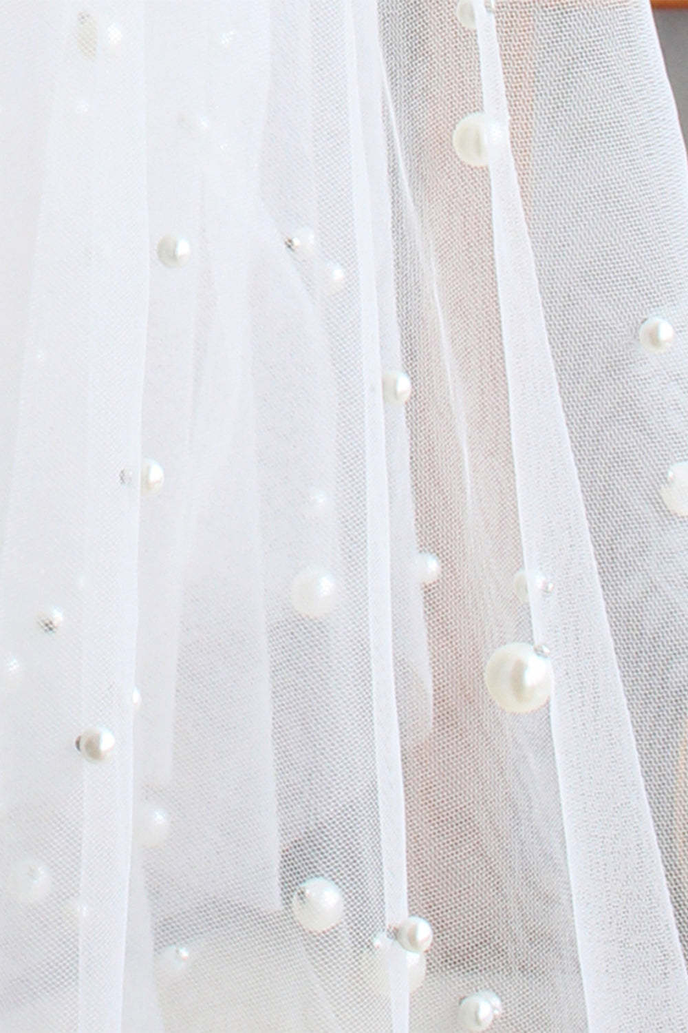 Bridal Pearl Veils for Weddings in Two Tiers