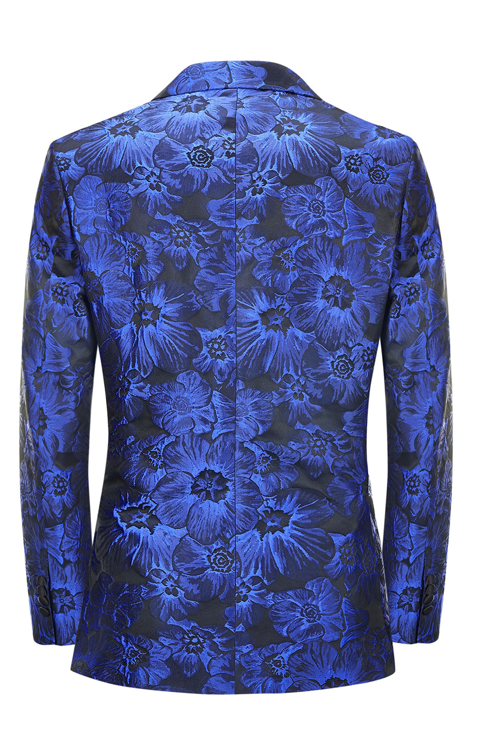 Royal Blue Jacquard Peak Lapel Prom Blazer for Men