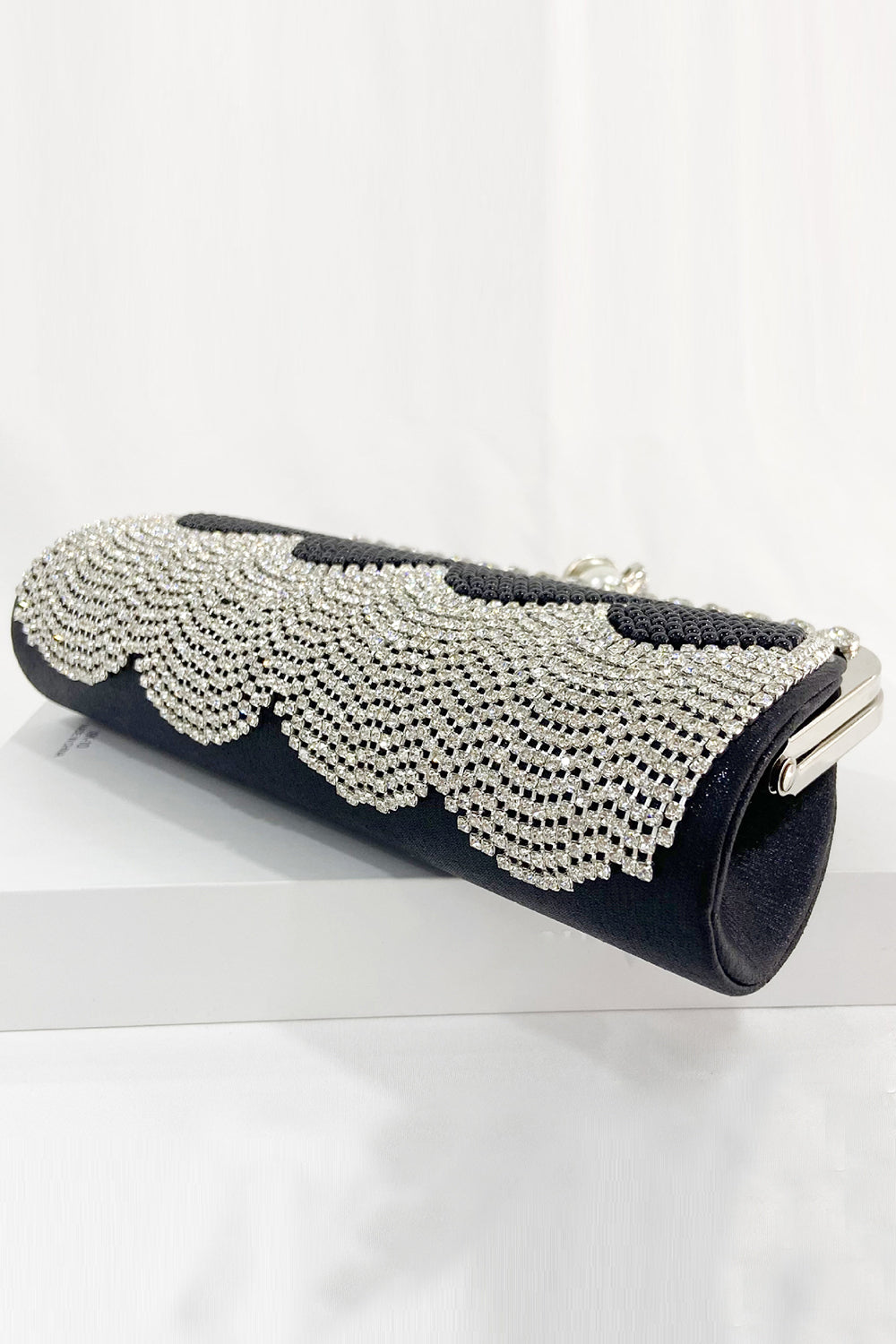 Party Handbag with Black Beaded Fringes