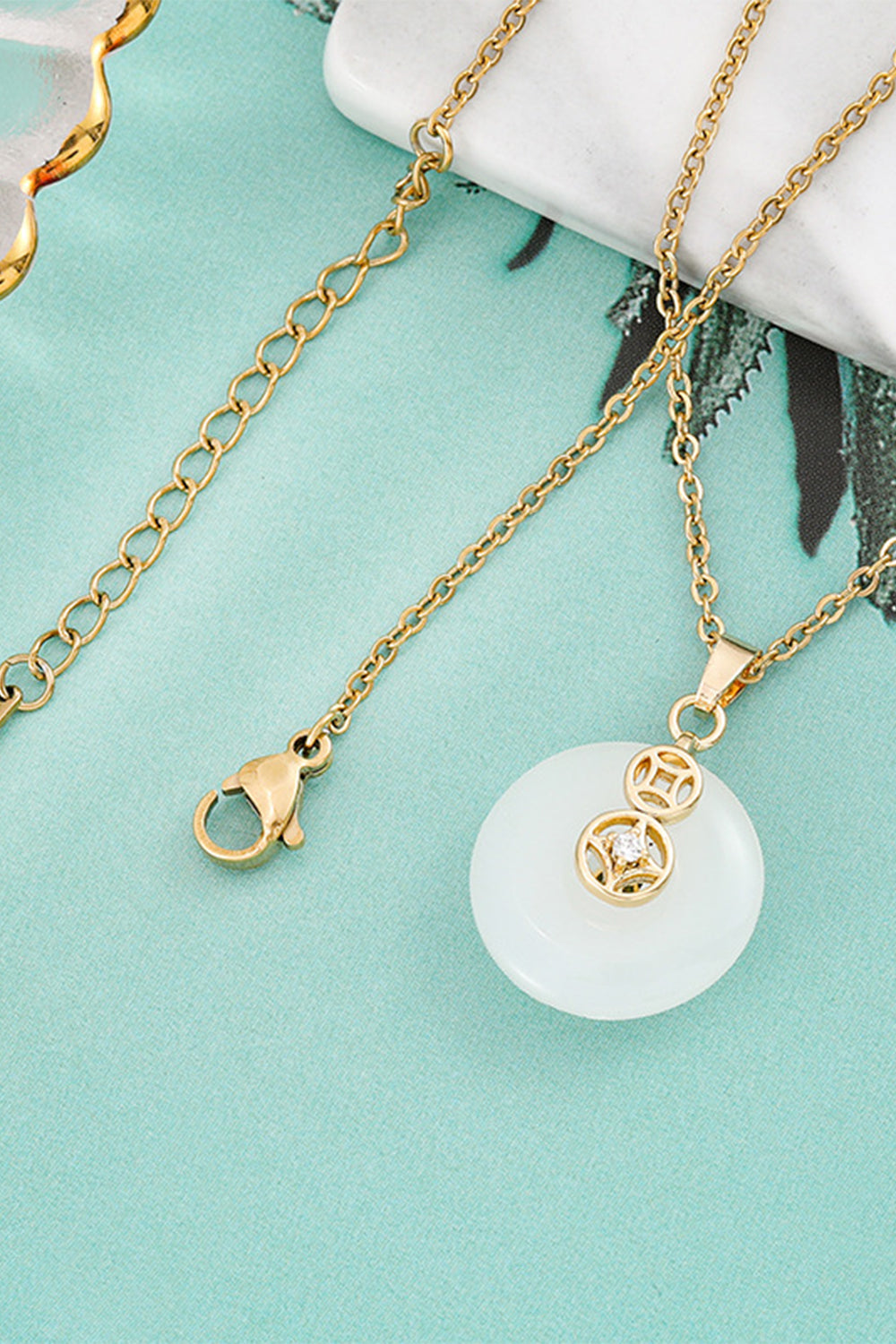 Necklace with Inlaid Jade