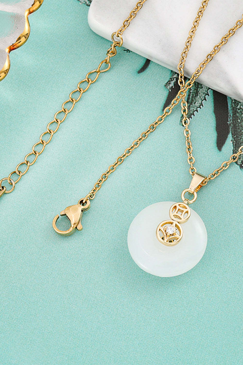 Necklace with Inlaid Jade