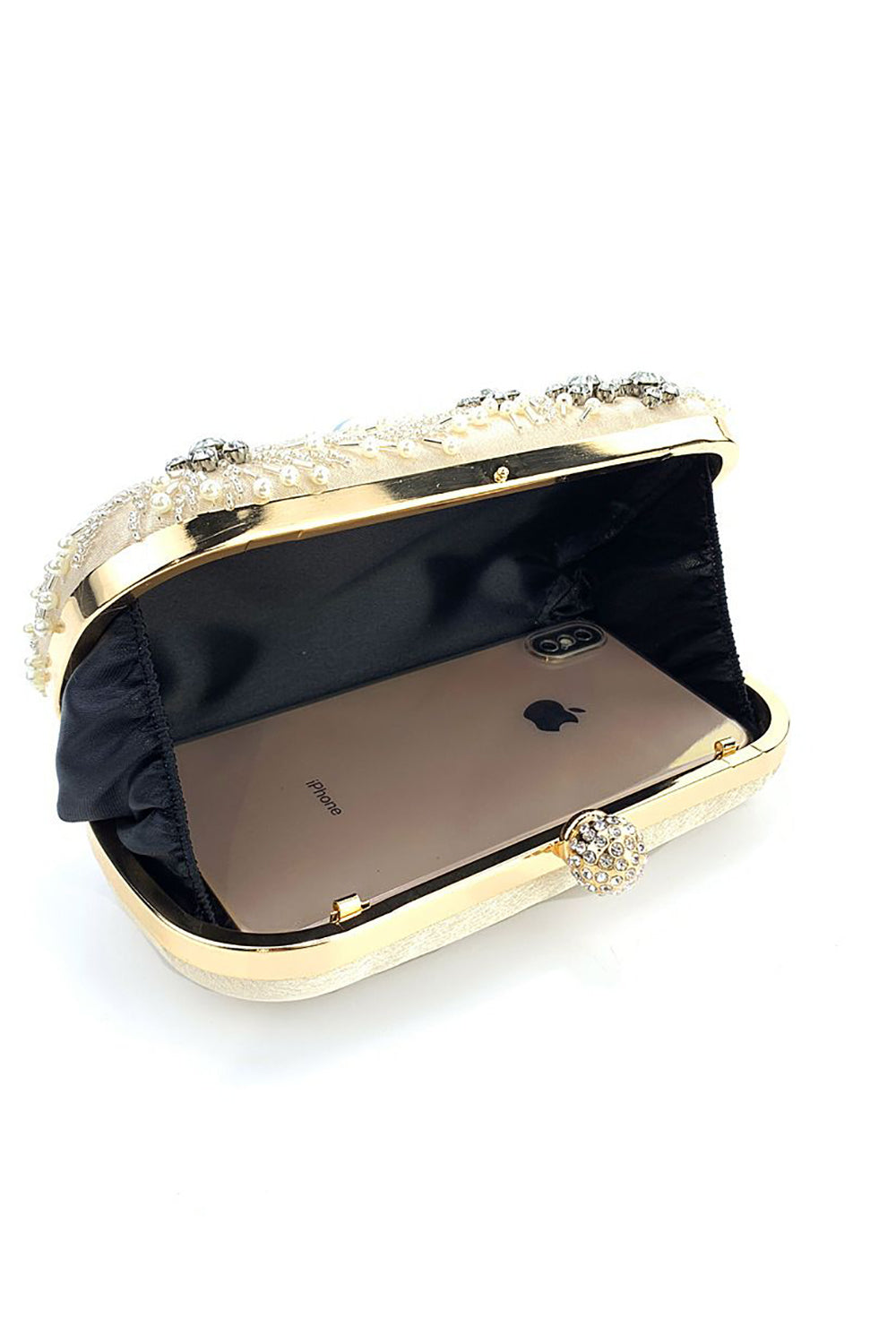 Evening Clutch Bag with Black Beads