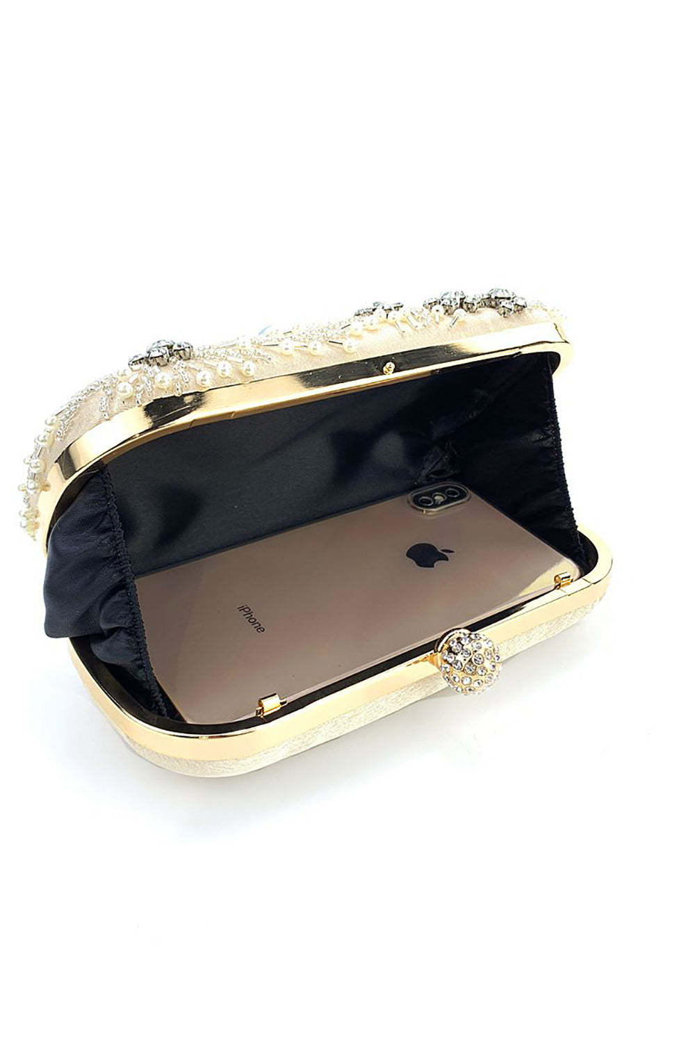 Evening Clutch Bag with Black Beads