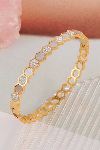 Stainless Steel Bracelet with Gold Plated Titanium