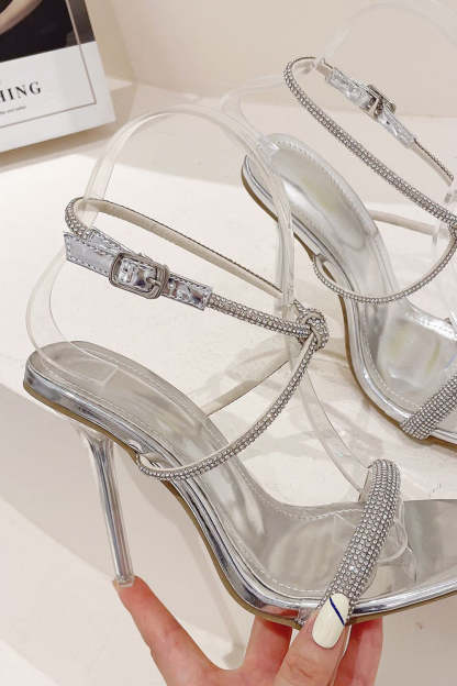 Black Stiletto High Heels with Square Toe