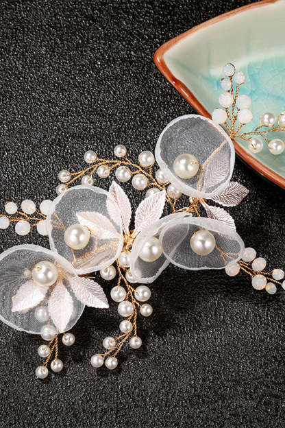 Bridal Comb with Golden Flower