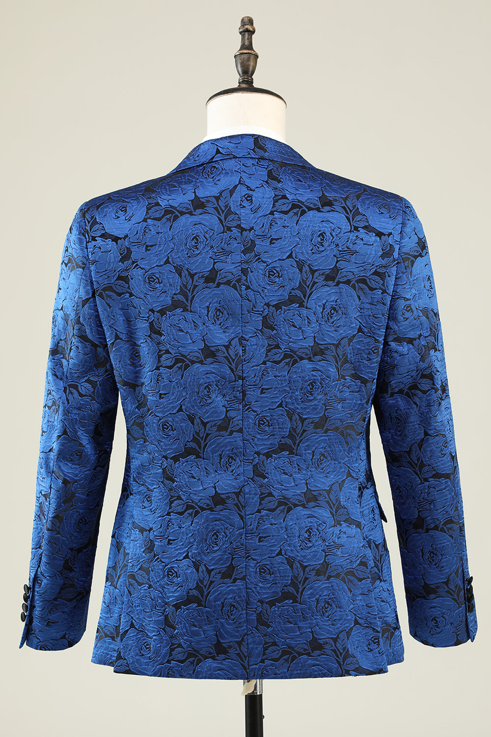 Royal Blue Jacquard Peak Lapel Prom Blazer for Men