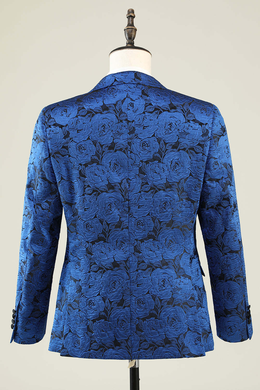 Royal Blue Jacquard Peak Lapel Prom Blazer for Men