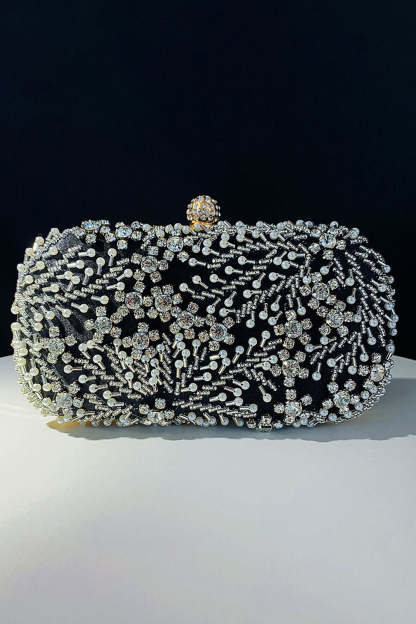 Evening Clutch Bag with Black Beads