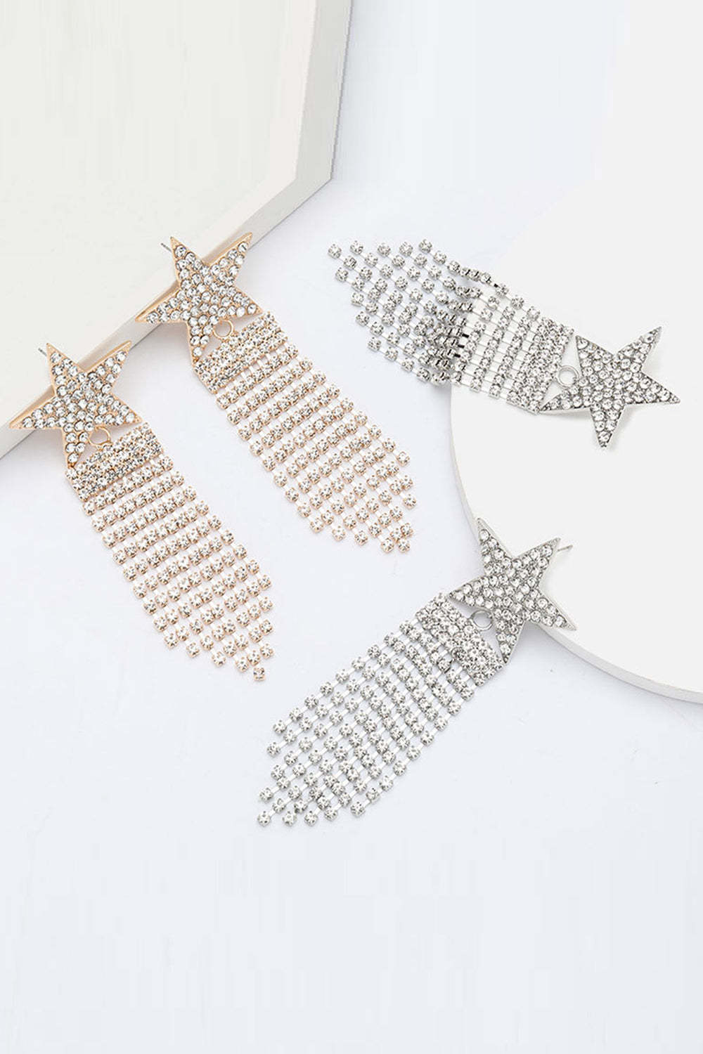 Earrings with Golden Stars Beads