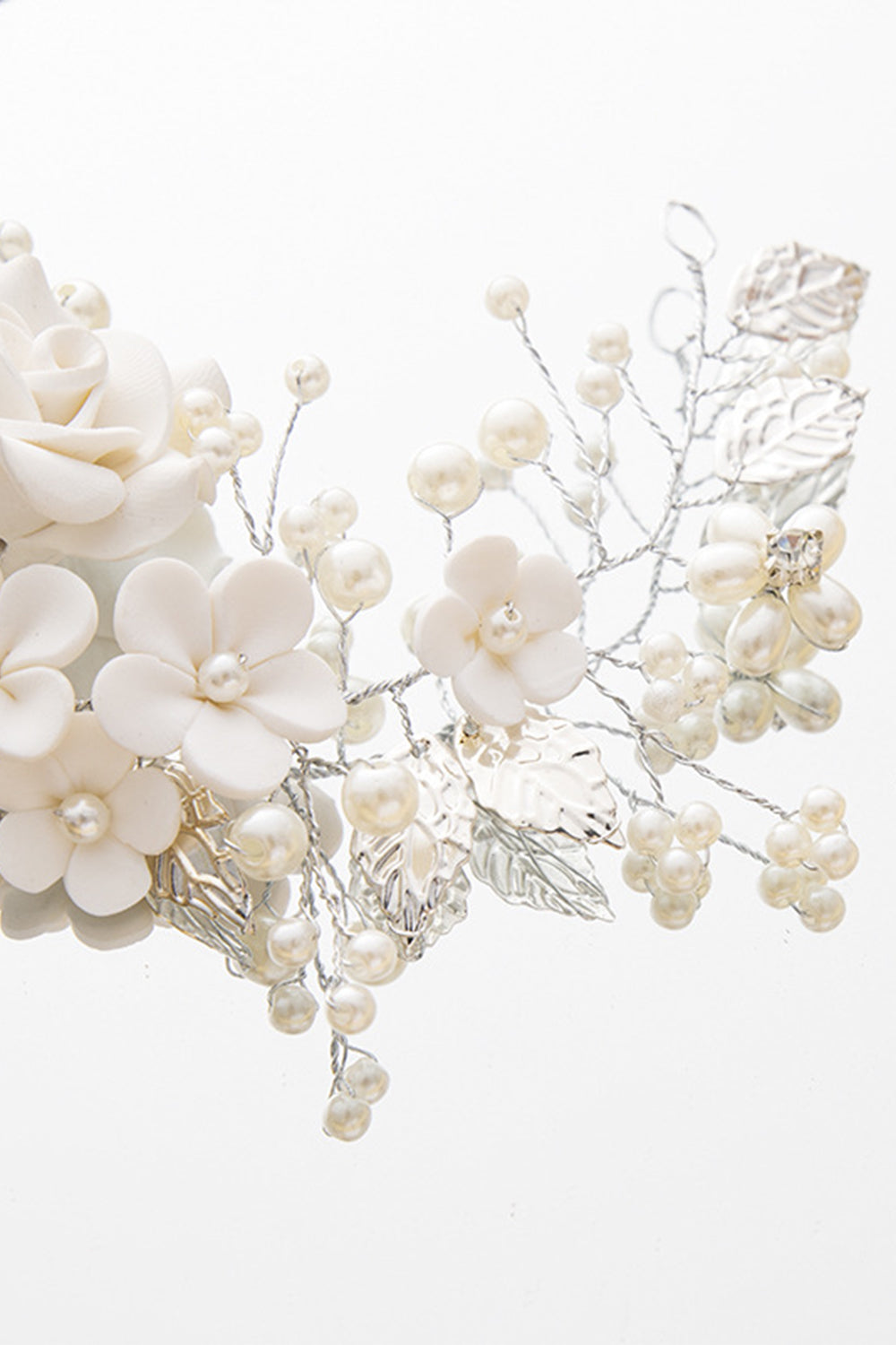 Pearl Headband with White Flowers