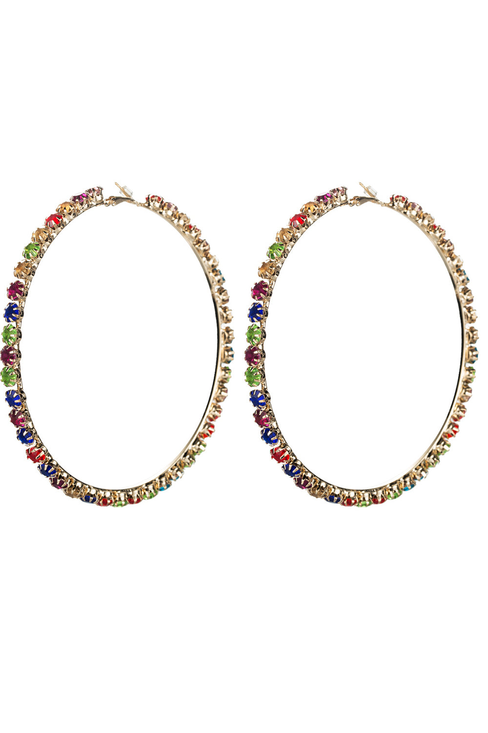 Hoop Earrings with Colorful Beads