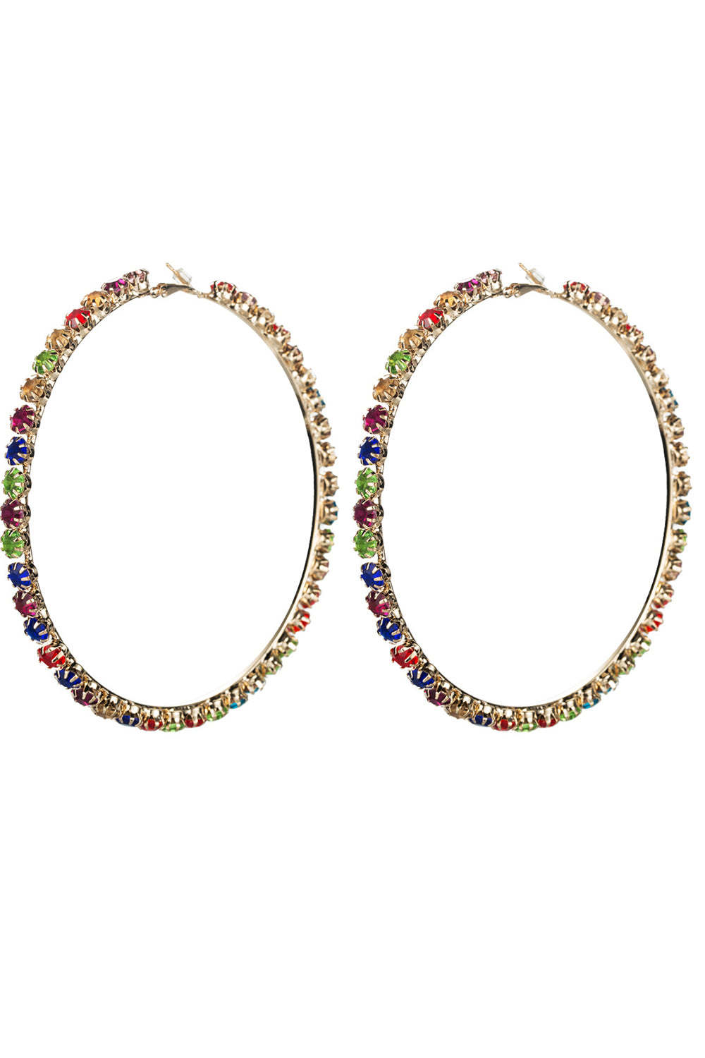 Hoop Earrings with Colorful Beads