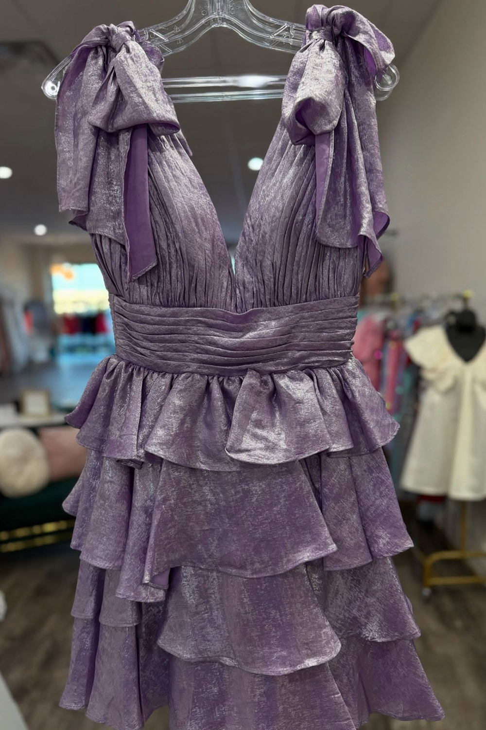 Black Adustable Straps A Line Tiered Cocktail Dress With Ruffles