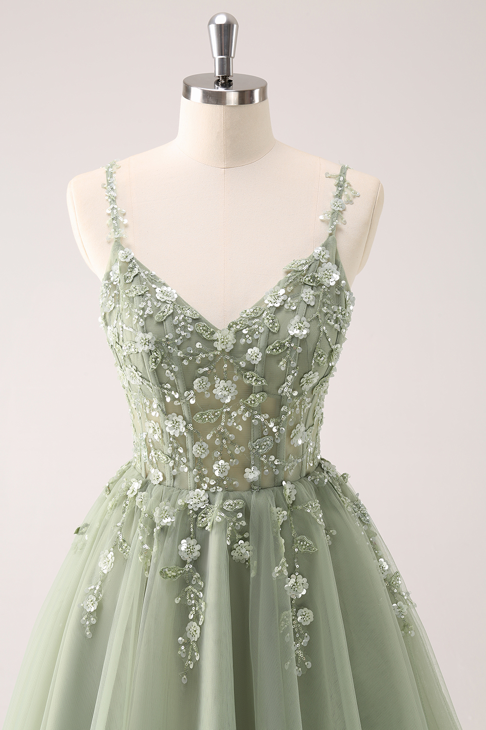 Royal Blue Spaghetti Straps A Line Tulle Cocktail Dress With Appliques 1