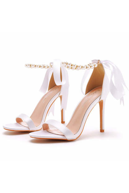 Stylish Stiletto Sandals for Women with Faux Pearls