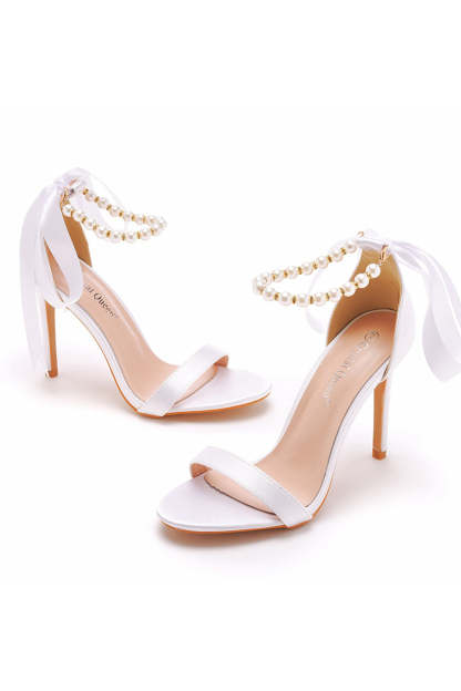 Stylish Stiletto Sandals for Women with Faux Pearls